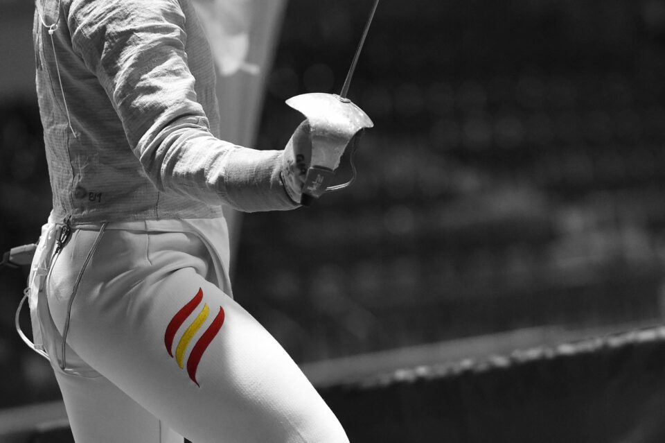 Foto neutra guardia de sable bandera